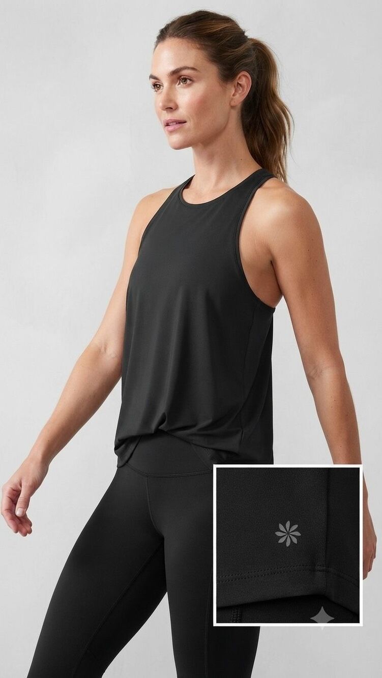 Athleta Incline Tank Top Women’s Medium Black Racerback Performance Yoga Gym